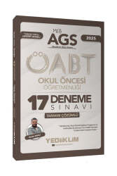 Yediiklim Yayınları 2025 MEB AGS ÖABT Okul Öncesi Öğretmenliği Tamamı Çözümlü 17 Deneme Sınavı - Yediiklim Yayınları