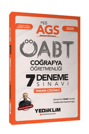 Yediiklim Yayınları 2025 MEB AGS ÖABT Coğrafya Öğretmenliği Tamamı Çözümlü 7 Deneme Sınavı - 1