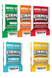 Yediiklim Yayınları KPSS 2026 Ortaöğretim-Önlisans Tüm Dersler Tamamı Çözümlü Çıkmış Sorular Seti (5 Kitap) - Yediiklim Yayınları