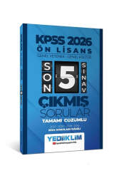 Yediiklim Yayınları KPSS 2026 Önlisans GK-GY Son 5 Sınav Çıkmış Sorular - Yediiklim Yayınları