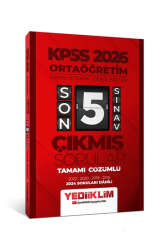 Yediiklim Yayınları KPSS 2026 Ortaöğretim GK-GY Son 5 Sınav Çıkmış Sorular - Yediiklim Yayınları