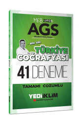 Yediiklim Yayınları 2025 MEB-AGS Türkiye Coğrafyası Tamamı Çözümlü 41 Deneme - Yediiklim Yayınları