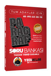 Yediiklim Yayınları 2025 AGS KPSS ALES DGS YKS Tüm Adaylar İçin Paragraf Tamamı Video Çözümlü Soru Bankası - Yediiklim Yayınları