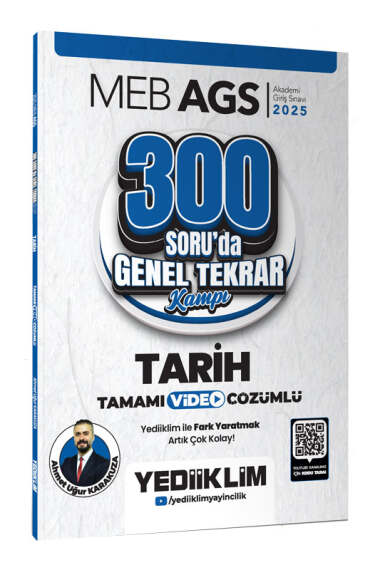 Yediiklim Yayınları 2025 MEB-AGS Tarih 300 Soruda Tamamı Video Çözümlü Genel Tekrar Kampı - 1
