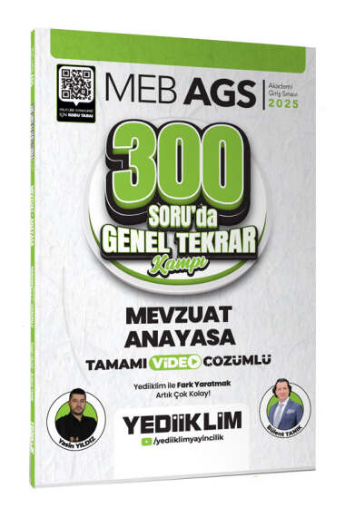 Yediiklim Yayınları 2025 MEB-AGS Mevzuat Anayasa 300 Soruda Tamamı Video Çözümlü Genel Tekrar Kamp - 1