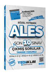 Yediiklim Yayınları 2026 ALES Master Serisi Sözel Yetenek Tamamı Çözümlü Son 10 Sınav Çıkmış Sorular (13 Nisan 2025 Ales-1 Ekli) - Yediiklim Yayınları