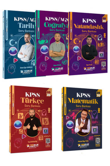 Yediiklim Yayınları 2026 KPSS GK-GY Tüm Dersler Atölye Serisi Soru Bankası Seti (5 Kitap) - 1