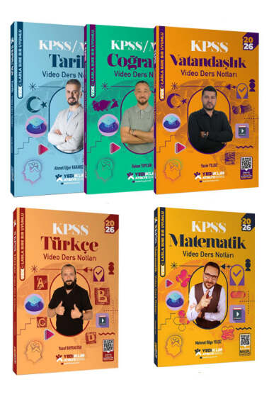 Yediiklim Yayınları 2026 KPSS GK-GY Tüm Dersler Atölye Serisi Video Ders Notları Seti (5 Kitap) - 1