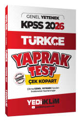 Yediiklim Yayınları 2026 KPSS Genel Yetenek Türkçe Çek Kopart Yaprak Test - Yediiklim Yayınları
