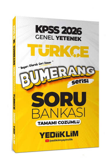 Yediiklim Yayınları 2026 KPSS Genel Yetenek Bumerang Türkçe Tamamı Çözümlü Soru Bankası - 1