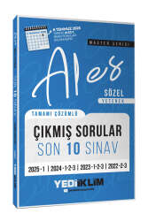 Yediiklim Yayınları ALES Master Serisi Sözel Yetenek Tamamı Çözümlü Son 10 Sınav Çıkmış Sorular 6 Temmuz 2025 Ales-2 Ekli) - Yediiklim Yayınları