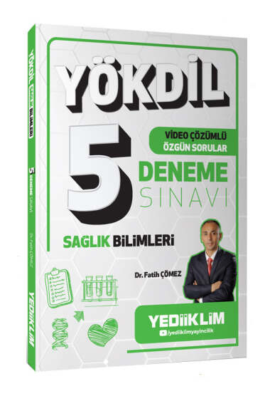Yediiklim Yayınları YÖKDİL Sağlık Bilimleri Video Çözümlü Özgün Sorular 5 Deneme Sınavı - 1