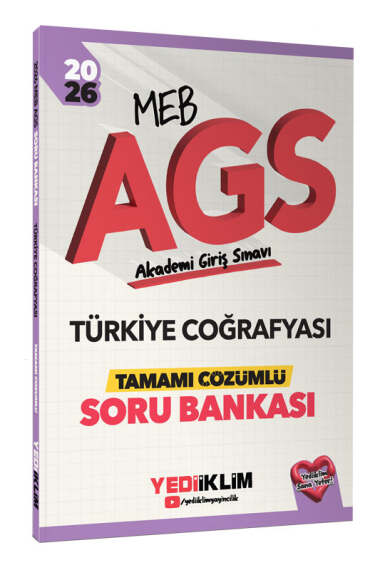 Yediiklim Yayınları 2026 MEB AGS Türkiye Coğrafyası Tamamı Çözümlü Soru Bankası  - 1