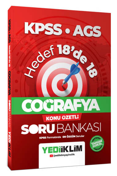 Yediiklim Yayınları KPSS AGS Coğrafya Hedef 18'de 18 Konu Özetli Soru Bankası - 1