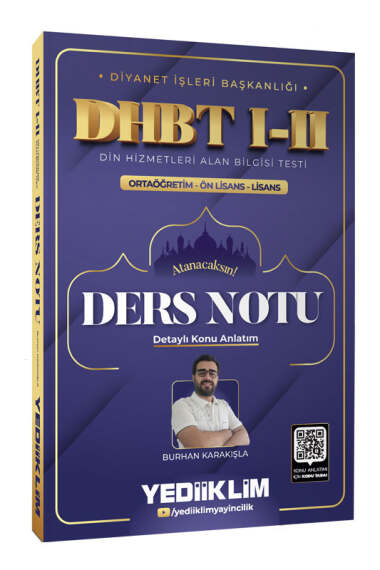 Yediiklim Yayınları Diyanet İşleri Başkanlığı DHBT I-II Ortaöğretim - Ön Lisans - Lisans Ders Notu   - 1