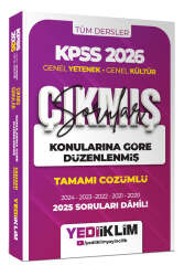 Yediiklim Yayınları 2026 KPSS Genel Yetenek Genel Kültür Konularına Göre Düzenlenmiş Tamamı Çözümlü Çıkmış Sorular - Yediiklim Yayınları