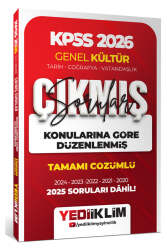 Yediiklim Yayınları 2026 KPSS Genel Kültür Konularına Göre Düzenlenmiş Tamamı Çözümlü Çıkmış Sorular - Yediiklim Yayınları