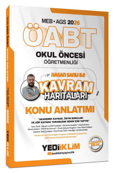 Yediiklim Yayınları 2026 MEB AGS ÖABT Okul Öncesi Öğretmenliği Hasan SANLI İle Kavram Haritaları Konu Anlatımı - 1