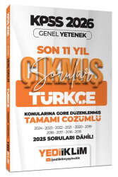 Yediiklim Yayınları 2026 KPSS Genel Yetenek Türkçe Konularına Göre Tamamı Çözümlü Son 11 Yıl Çıkmış Sorular - Yediiklim Yayınları