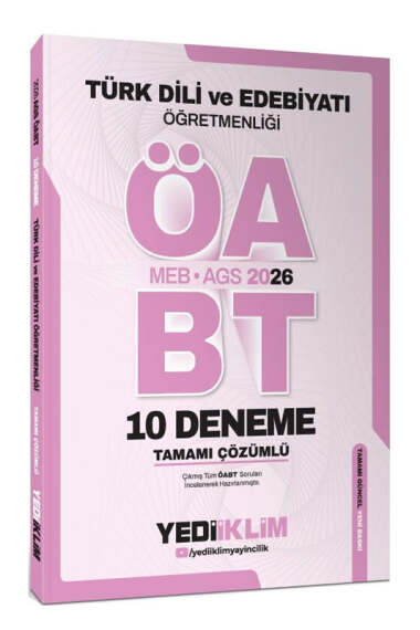 Yediiklim Yayınları AGS ÖABT Türk Dili Ve Edebiyatı Öğretmenliği Tamamı Çözümlü 10 Deneme Sınavı - 1