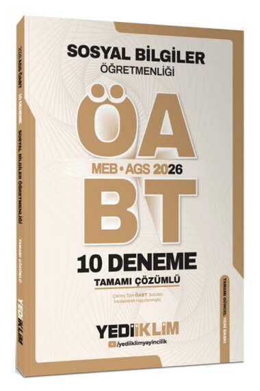 Yediiklim Yayınları AGS ÖABT Sosyal Bilgiler Öğretmenliği Tamamı Çözümlü 10 Deneme Sınavı - 1