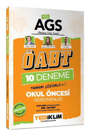 Yediiklim Yayınları MEB AGS ÖABT Okul Öncesi Öğretmenliği Tamamı Çözümlü 10 Deneme Sınavı - 1