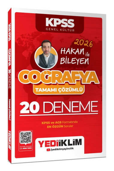Yediiklim Yayınları 2026 KPSS Hakan BİLEYEN İle Coğrafya Tamamı Çözümlü 20 Deneme - 1