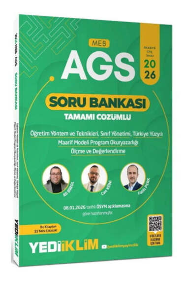 Yediiklim Yayınları 2026 MEB AGS Eğitim Bilimleri ÖYT Sınıf Maarif Modeli Program Okuryazarlığı Ölçme Soru Bankası - 1