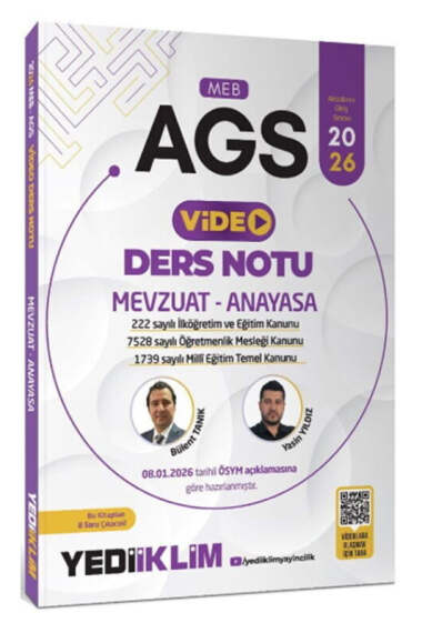 Yediiklim Yayınları 2026 MEB AGS Mevzuat Anayasa Video Ders Notu - 1