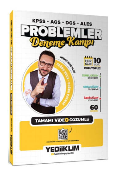Yediiklim Yayınları KPSS-AGS-DGS-ALES Problemler Tamamı Video Çözümlü Deneme Kampı (60 Deneme) - 1