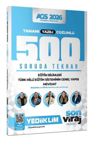 Yediiklim Yayınları 2026 AGS Eğitim Bilimleri Türk Milli Eğitim Sistemi Mevzuat Son Viraj Serisi Tamamı Yazılı Çözümlü 500 Soruda Genel Tekrar Kampı - 1