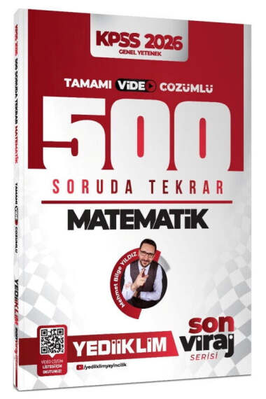Yediiklim Yayınları 2026 KPSS Matematik Son Viraj Serisi Tamamı Video Çözümlü 500 Soruda Genel Tekrar Kampı - 1