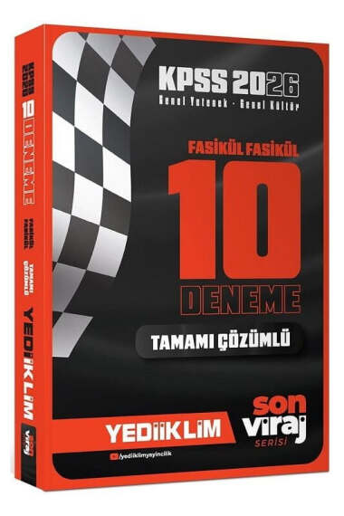Yediiklim Yayınları 2026 KPSS Genel Yetenek Genel Kültür Son Viraj 10 Deneme Fasikül Çözümlü - 1