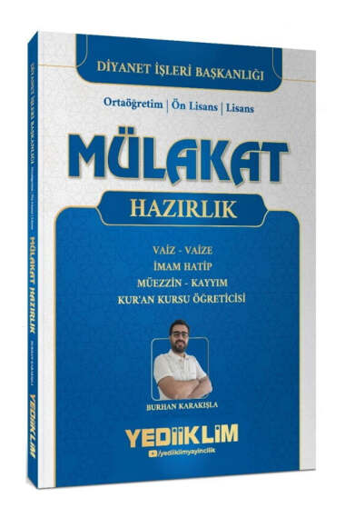 Yediiklim Yayınları Diyanet İşleri Mülakat Hazırlık Kitabı (Vaiz / Vaize-İmam Hatip-Müezzin-Kayyım-Kuran Kursu Öğreticisi) - 1