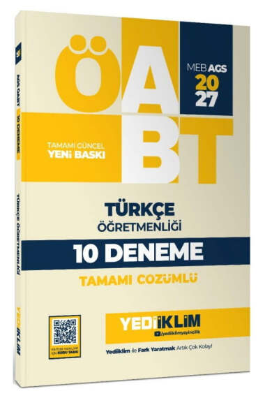 Yediiklim Yayınları 2027 MEB-AGS ÖABT Türkçe Öğretmenliği Tamamı Çözümlü 10 Deneme - 1