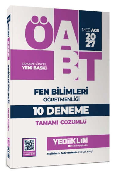 Yediiklim Yayınları 2027 MEB AGS ÖABT Fen Bilimleri Öğretmenliği Tamamı Çözümlü 10 Deneme - 1