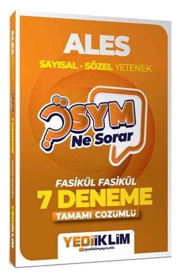 Yediiklim Yayınları 2027 Ösym Ne Sorar ALES Tamamı Çözümlü Fasikül 7 Deneme - 1