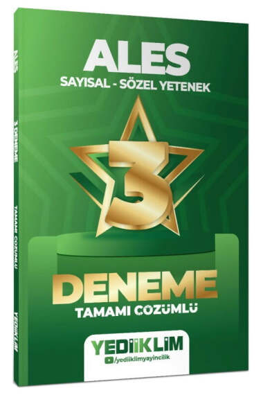 Yediiklim Yayınları 2027 ALES Sayısal Sözel Yetenek Tamamı Çözümlü 3 Yıldız Deneme - 1