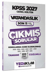Yediiklim Yayınları 2027 KPSS Genel Kültür Vatandaşlık Konularına Göre Tamamı Çözümlü Son 11 Yıl Çıkmış Sorular - Yediiklim Yayınları