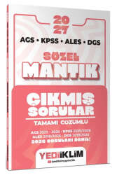 Yediiklim Yayınları 2027 AGS KPSS ALES DGS Sözel Mantık Tamamı Çözümlü Çıkmış Sorular - Yediiklim Yayınları