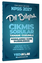 Yediiklim Yayınları 2027 KPSS Tüm Adaylar İçin Dil Bilgisi Tamamı Çözümlü Çıkmış Sorular Konularına Göre Düzenlenmiş - Yediiklim Yayınları