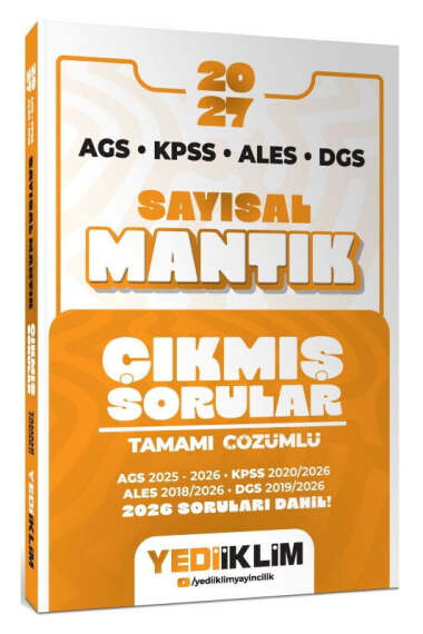 Yediiklim Yayınları 2027 AGS KPSS ALES DGS Sayısal Mantık Tamamı Çözümlü Çıkmış Sorular - 1