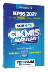 Yediiklim Yayınları 2027 KPSS Genel Yetenek Genel Kültür Son 4 Yıl Tamamı Çözümlü Çıkmış Sorular - Yediiklim Yayınları