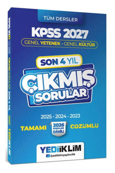 Yediiklim Yayınları 2027 KPSS Genel Yetenek Genel Kültür Son 4 Yıl Tamamı Çözümlü Çıkmış Sorular - 1