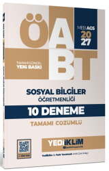 Yediiklim Yayınları 2027 MEB AGS ÖABT Sosyal Bilgiler Öğretmenliği Tamamı Çözümlü 10 Deneme - Yediiklim Yayınları