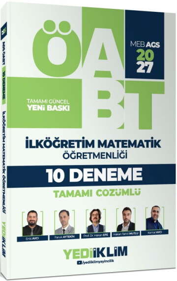 Yediiklim 2027 MEB AGS ÖABT İlköğretim Matematik Öğretmenliği Tamamı Çözümlü 10 Deneme - 1