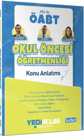Yediiklim Yayınları 2027 MEB AGS ÖABT Okul Öncesi Öğretmenliği Konu Anlatımı Cilt 3 - 1
