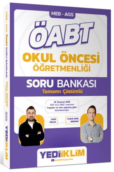 Yediiklim Yayınları 2027 MEB AGS ÖABT Okul Öncesi Öğretmenliği Tamamı Çözümlü Soru Bankası - 1