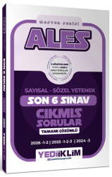 Yediiklim Yayınları ALES Sayısal Sözel Yetenek Tamamı Çözümlü Master Serisi Son 6 Sınav Çıkmış Sorular - Yediiklim Yayınları