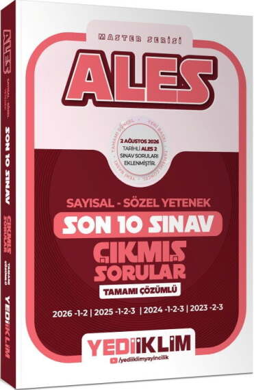 Yediiklim Yayınları ALES Sayısal Sözel Yetenek Master Serisi Tamamı Çözümlü Son 10 Sınav Çıkmış Sorular - 1
